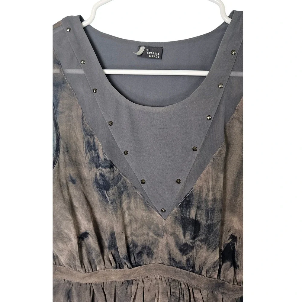 Sparkle and Fade Navy Dress Size S‎ Y2K Indie Soft Grunge Semi Sheer Romantic